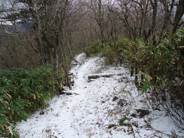 雪の登山道